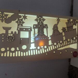 NWT Santa Christmas Train DIY LED Box Sign Michael's Holiday Craft Home Decor